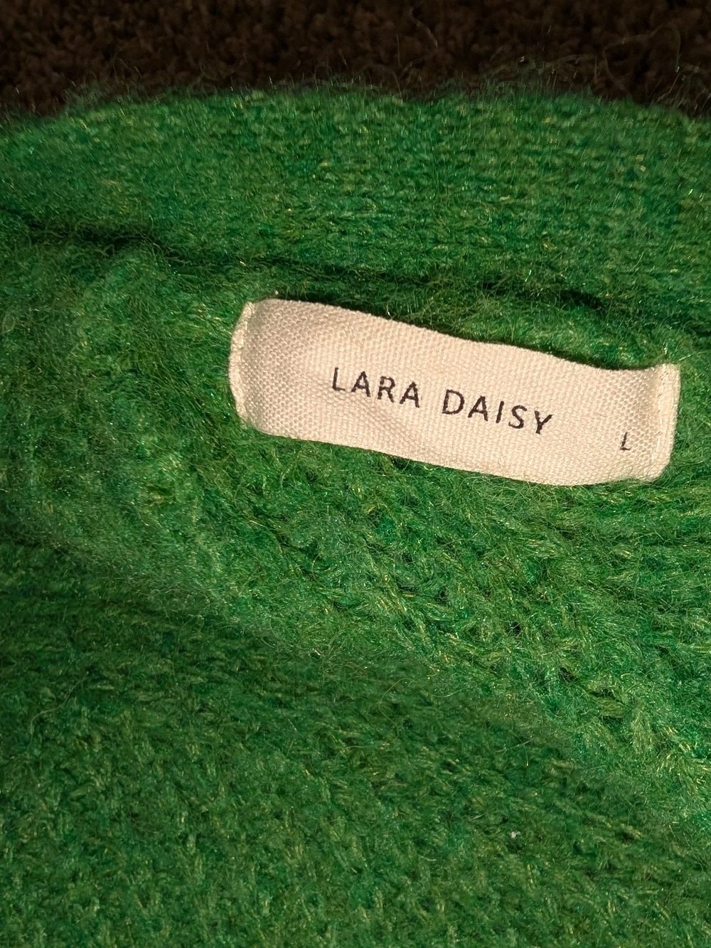 Lara Daisy Green Off-the-Shoulder Sweater